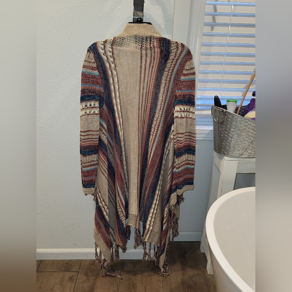 Striped Multicolor Knit Cardigan